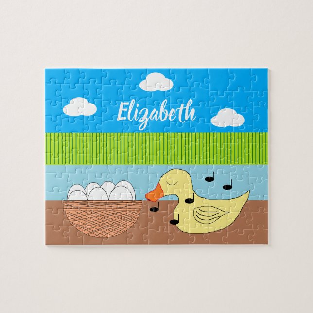 Mother Duck Singing to her Eggs: Jigsaw Puzzle (Horizontal)