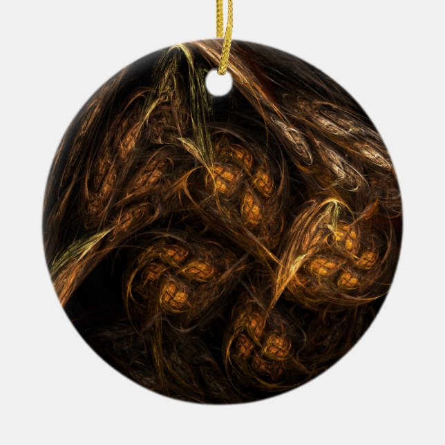 Mother Earth Abstract Art Circle Ornament (Front)