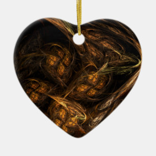 Mother Earth Abstract Art Heart Ornament