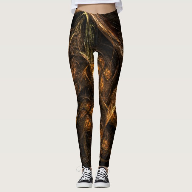 Mother Earth Abstract Art Leggings (Front)
