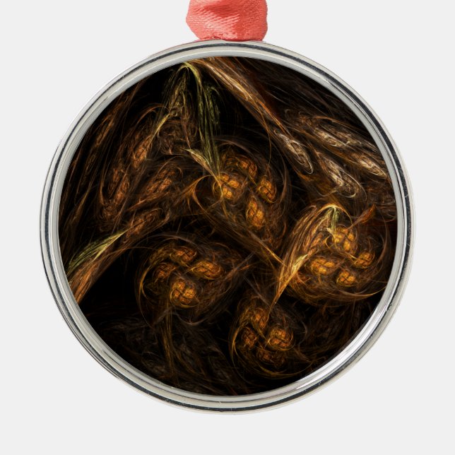 Mother Earth Abstract Art Round Metal Ornament (Front)