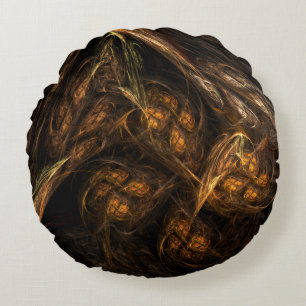 Mother Earth Abstract Art Round Pillow