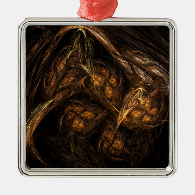 Mother Earth Abstract Art Square Metal Ornament (Front)