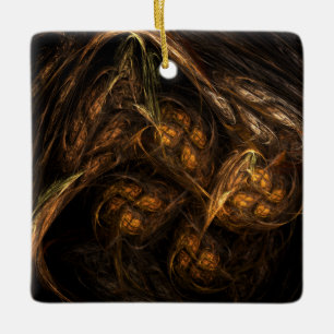 Mother Earth Abstract Art Square Ornament