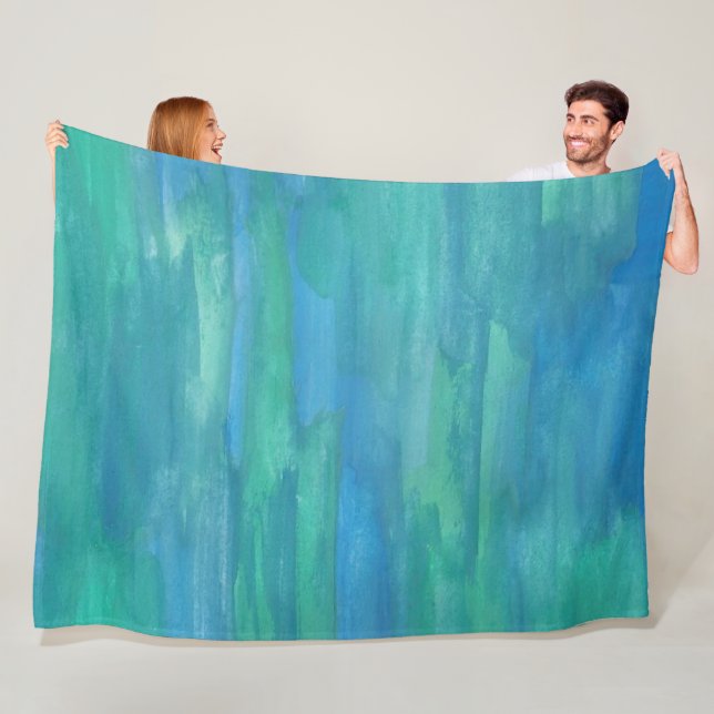 Mother Earth Abstract Watercolor Fleece Blanket (In Situ)