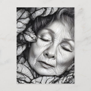 Mother Earth Asleep Among The Leaves  Postcard