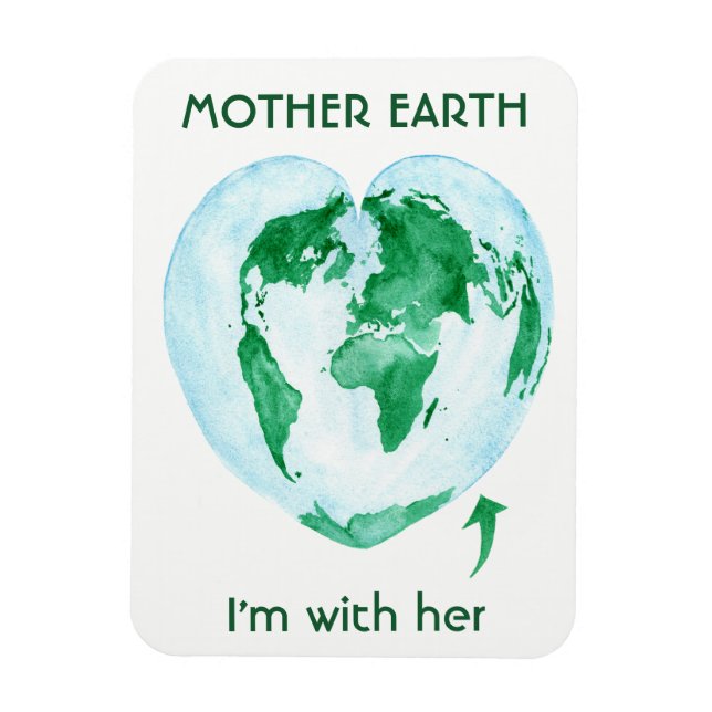 Mother Earth Magnet - I'm with Her Scientist Gift (Vertical)