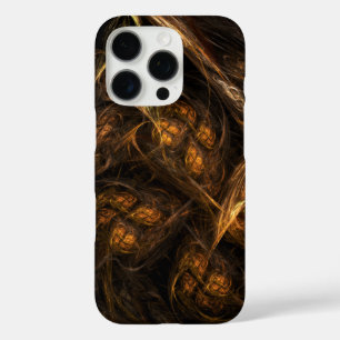 Mother Earth Modern Abstract Art Golden Fractal iPhone 16 Pro Case