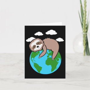 Mother Earth Sloth Pro Environment Cool Earth Day Card