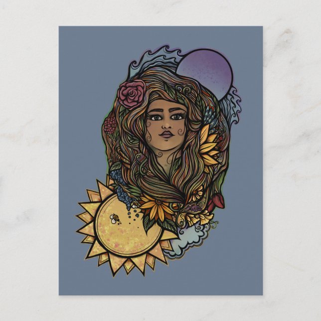 Mother Earth the World Tarot Goddess Postcard (Front)