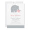 Mother Elephant Pink Grey Dots Baby Shower