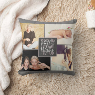 Mother Everyone Wishes they Had   Grey Pink Photo Throw Pillow