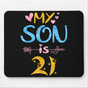 Mother father mom dad happy birthday son is 21 mouse pad