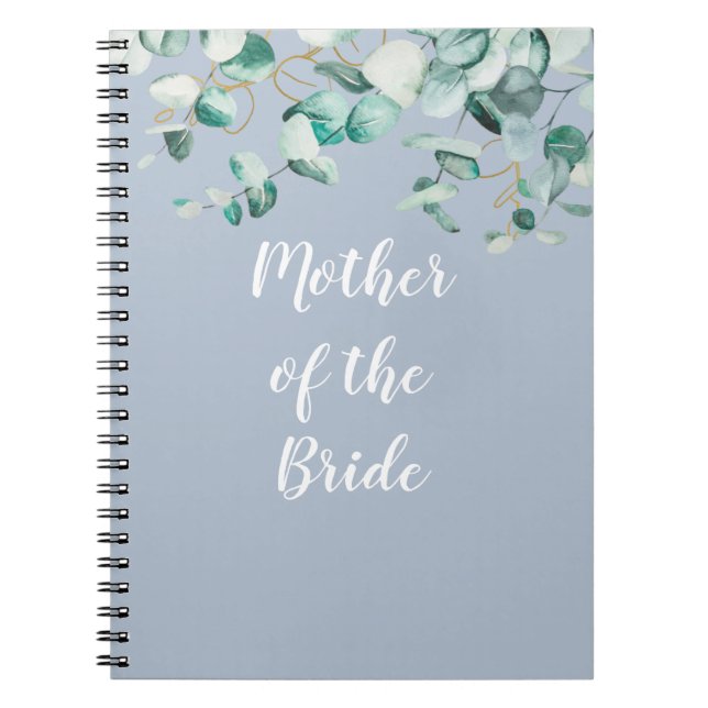 Mother Father of the Bride Personalized Dusty Blue Notebook (Front)