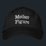Mother Figure Gift for Dad Meme Funny Christmas Embroidered Hat<br><div class="desc">Mother Figure baseball dad hat,  funny girl embroidered ball cap,  Christmas gift for mom birthday,  custom embroidery sarcastic joke humour,  adjustable hat for girlfriend daughter,  gen z meme humour silly,  women nerdy wife black present,  from husband boyfriend him mum,  personalized her mother's day minimalist,  comedy quote new anniversary Valentine's</div>