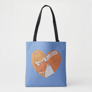 Mother Fox and Baby Fox Love Tote Bag