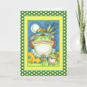 MOTHER FROG & BABY FROGETT, FAMILY LOVE Funny Holiday Card