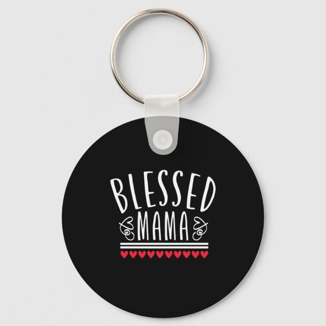 Mother Gift Blessed Mama Keychain (Front)