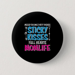 Mother Gift Full Hearts Mom Life 2 Inch Round Button