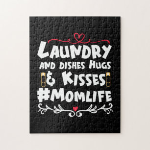 Mother Gift Laundry Kisses Mom Life Jigsaw Puzzle