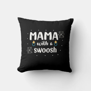 Mother Gift Mama With A Swoosh Throw Pillow
