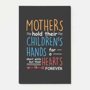 Mother Gift Mothers Hold Their Children Hands Post-it Notes