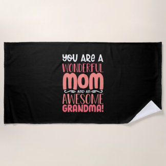 Mother Gift | Proud Wonderful Mom Birthday Beach Towel