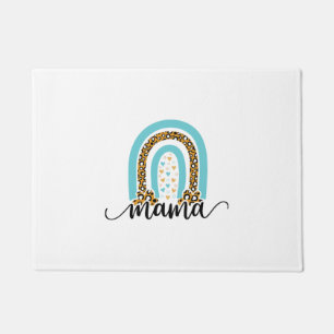 Mother Gift Rainbow Leopard Mama Doormat