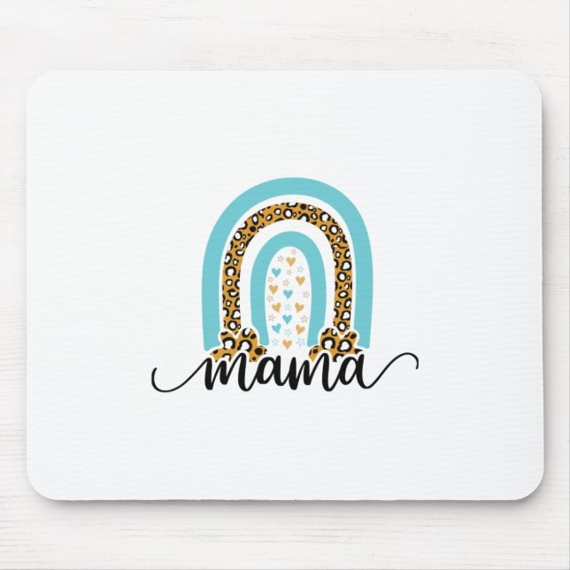 Mother Gift Rainbow Leopard Mama Mouse Pad (Front)