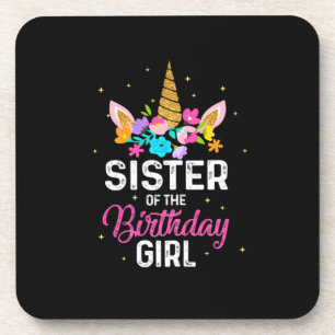 Mother Gift Sister Of The Birthday Girl Birthday Coaster