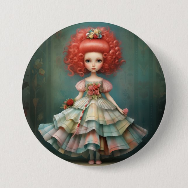 MOTHER GINGER Nutcracker Fashion Ballet 3 Inch Round Button (Front)