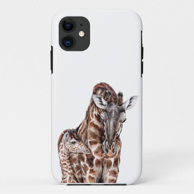 Mother Giraffe with Baby Giraffe Case-Mate iPhone Case (Back)
