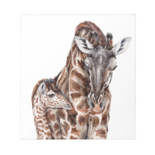 Mother Giraffe with Baby Giraffe Notepad