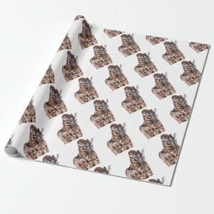 Mother Giraffe with Baby Giraffe Wrapping Paper