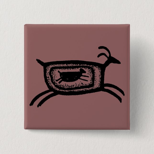 Mother goat-BW 2 Inch Square Button (Front)