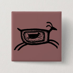 Mother goat-BW 2 Inch Square Button