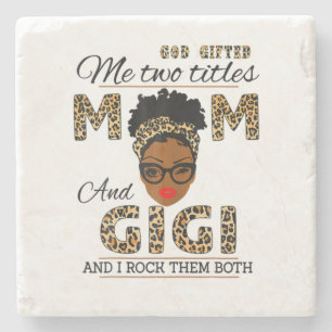 Mother God Gifted Mom And Gigi Birthday Stone Coaster
