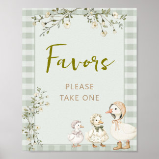 Mother Goose and Gosling Baby Shower Favours Poster