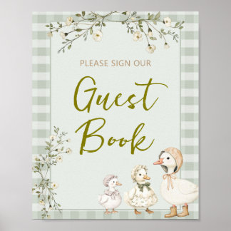 Mother Goose and Gosling Baby Shower Guest Book