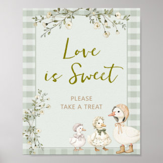 Mother Goose and Gosling Baby Shower Love is Sweet Poster