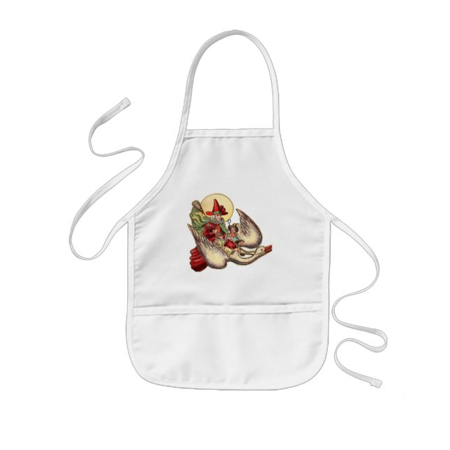Mother Goose Child Antique Illustration Kids Apron (Front)
