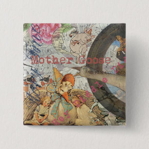 Mother Goose Nursery Rhyme Fairy Tale 2 Inch Square Button