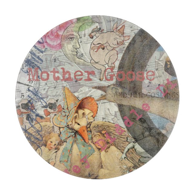 Mother Goose Nursery Rhyme Fairy Tale Cutting Board (Front)