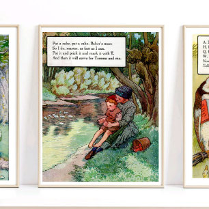 Mother Goose Nursery Rhyme Pat A Cake Nursery Poster