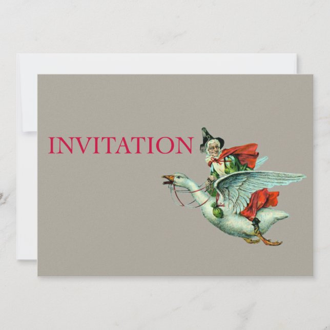 Mother Goose - Vintage Illustration Invitation (Front)