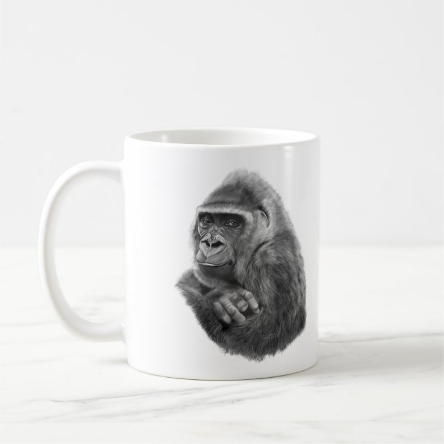 Mother gorilla mugcup 母ゴリラのマグカップ coffee mug (Left)
