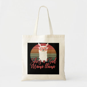 Mother Grandma Funny Shes a Bad Mama Llama design  Tote Bag