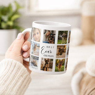 Mother GSD dog mom photo collage white black Coffee Mug