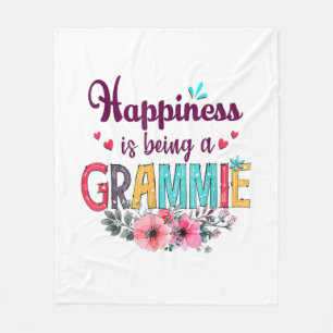 Mother Happiness Is Being A Grammie Ever Birthday Fleece Blanket