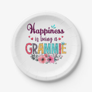 Mother Happiness Is Being A Grammie Ever Birthday Paper Plate